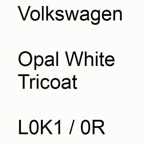 Volkswagen, Opal White Tricoat, L0K1 / 0R.